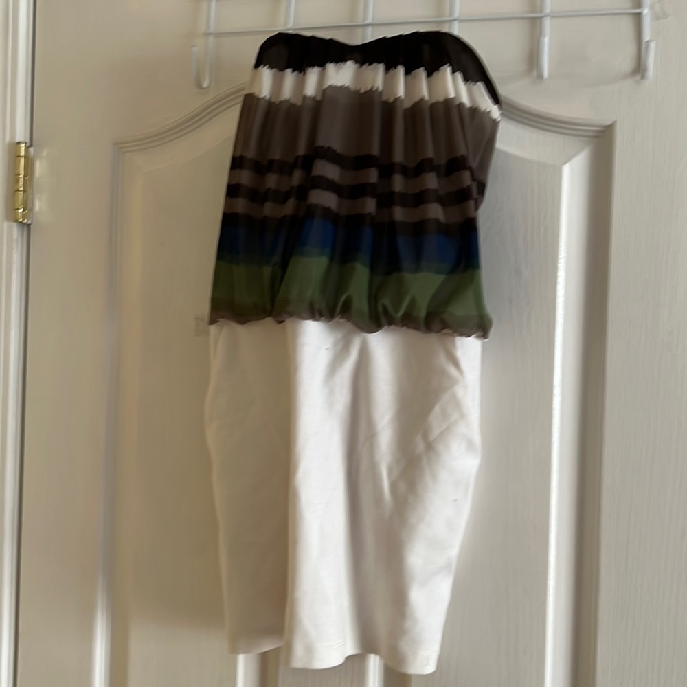 Small white / blue green shear top dress